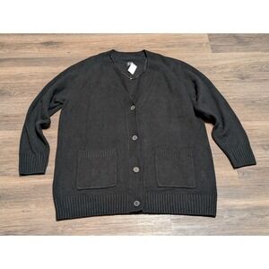 Gap Mens Black V-Neck Button Front Knit Cardigan Sweater Pockets 792195-00-1 M